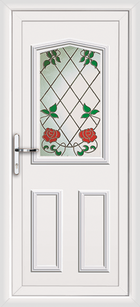 Aberdeen Bias white upvc back door